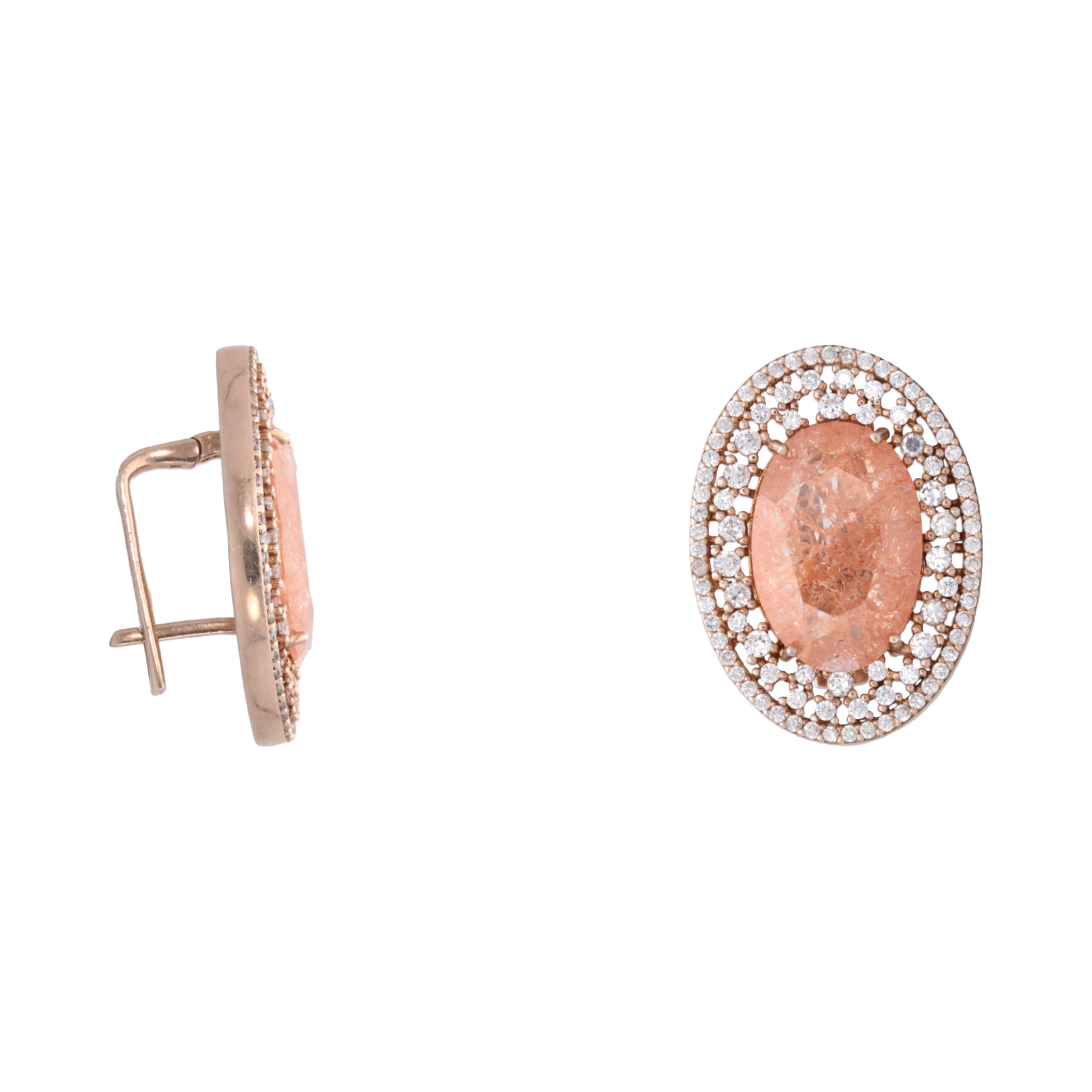 Aretes oval con circonias