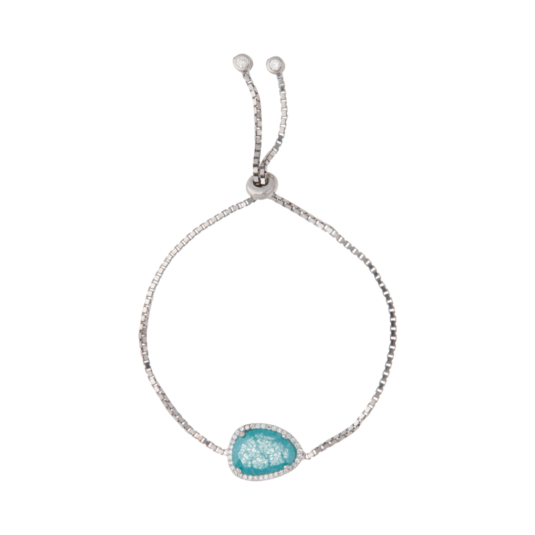 Pulsera piedra azul aqua