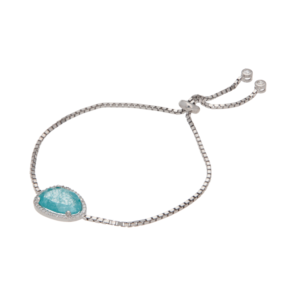 Pulsera piedra azul aqua