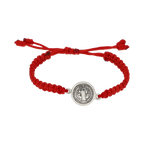 Pulsera hilo rojo San Benito plata
