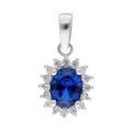 Dije circonia azul plata