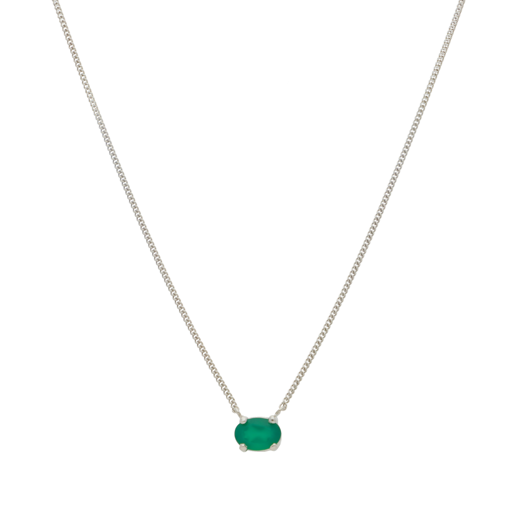 Collar circonia verde plata