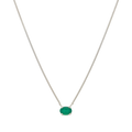 Collar circonia verde plata
