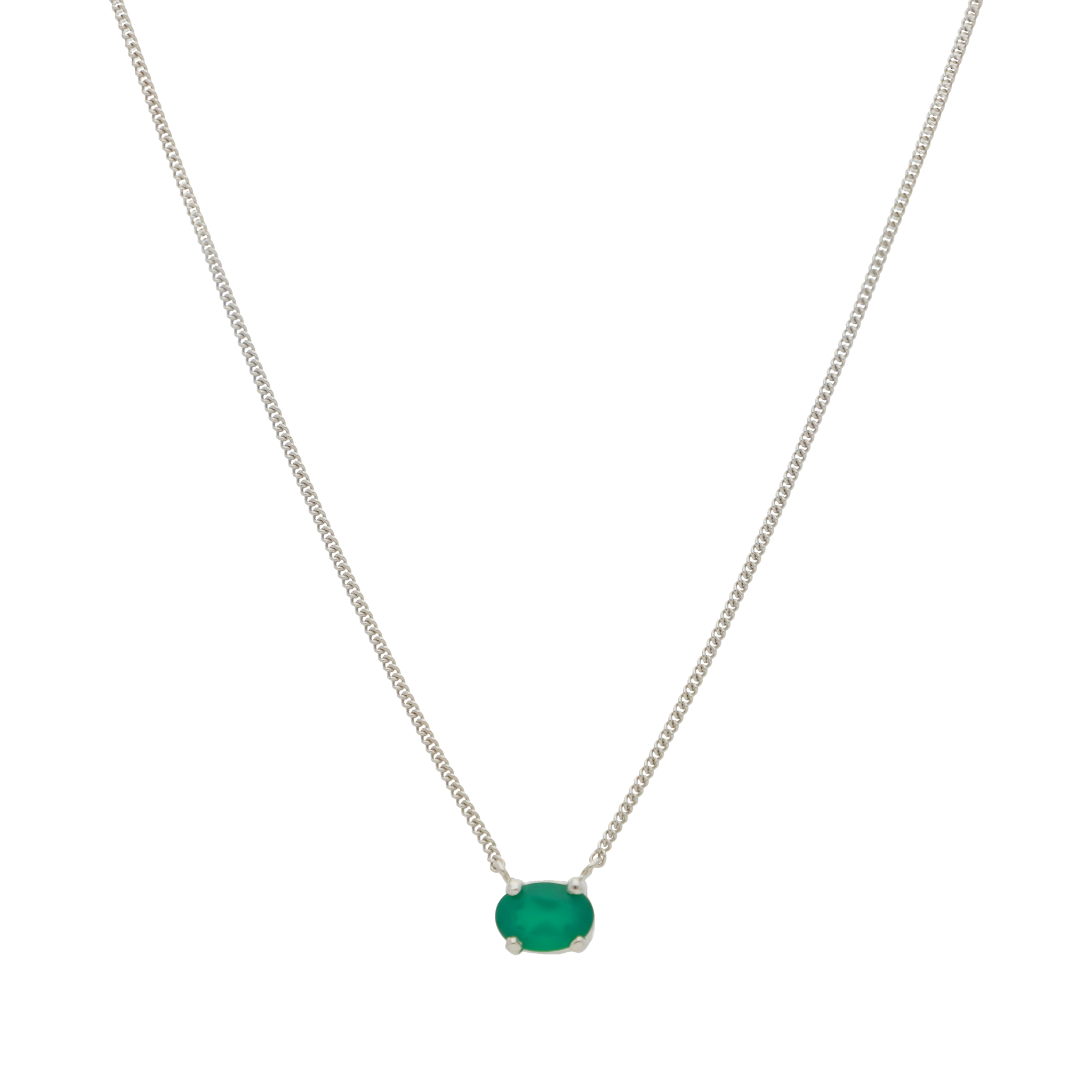 Collar circonia verde plata