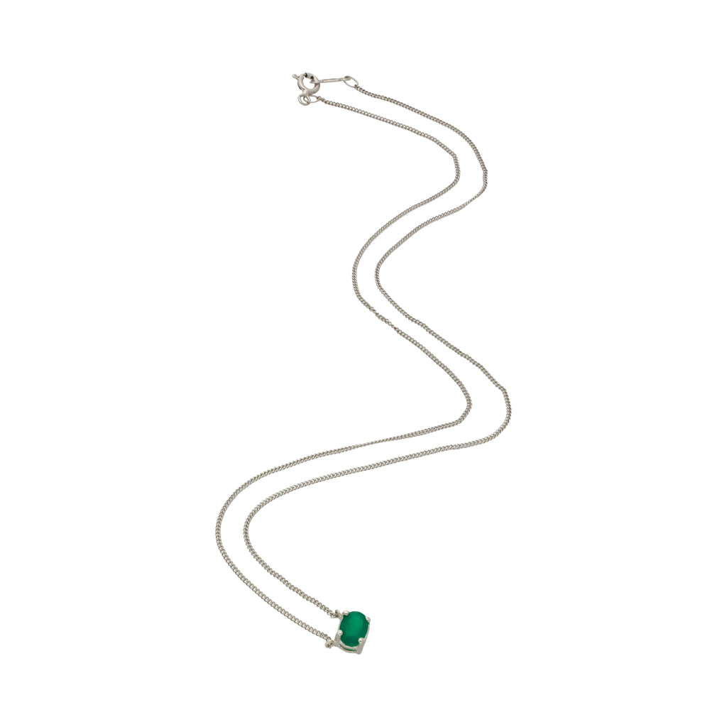 Collar circonia verde plata