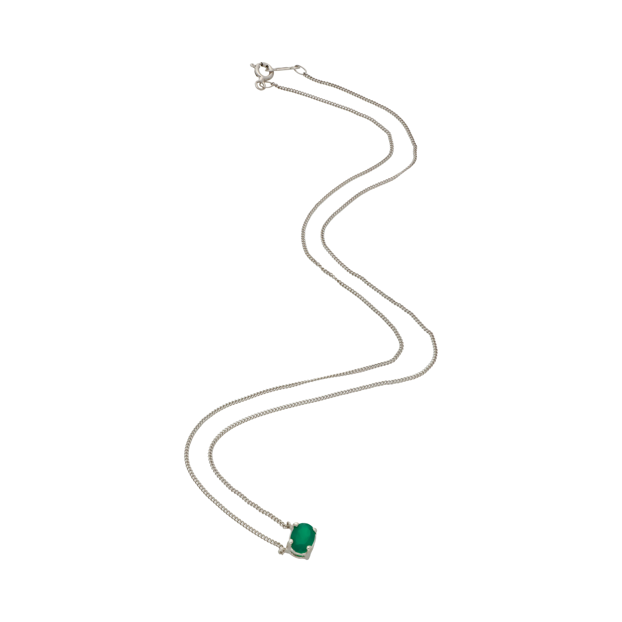 Collar circonia verde plata