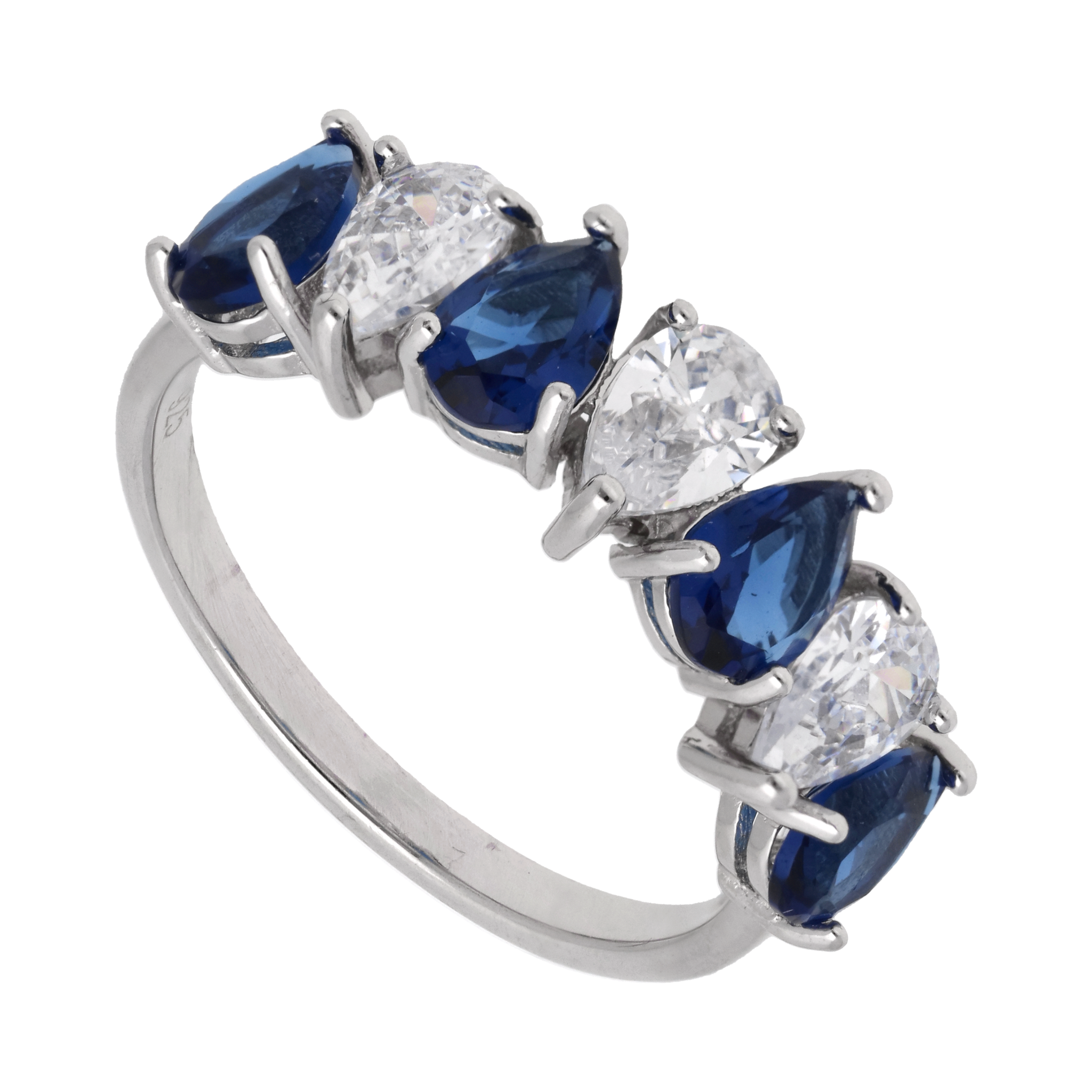 Anillo circonias plata