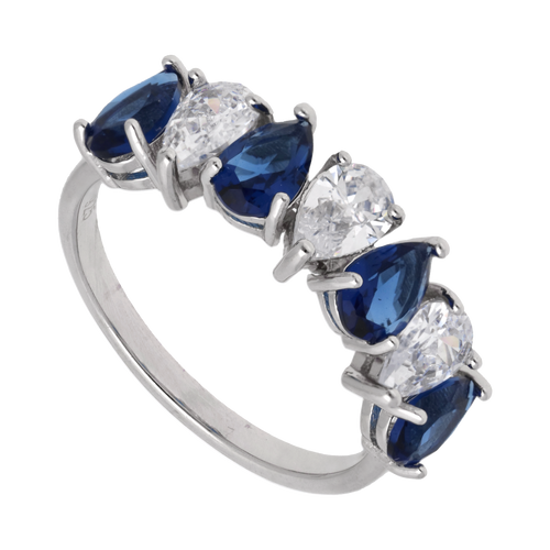 Anillo circonias plata