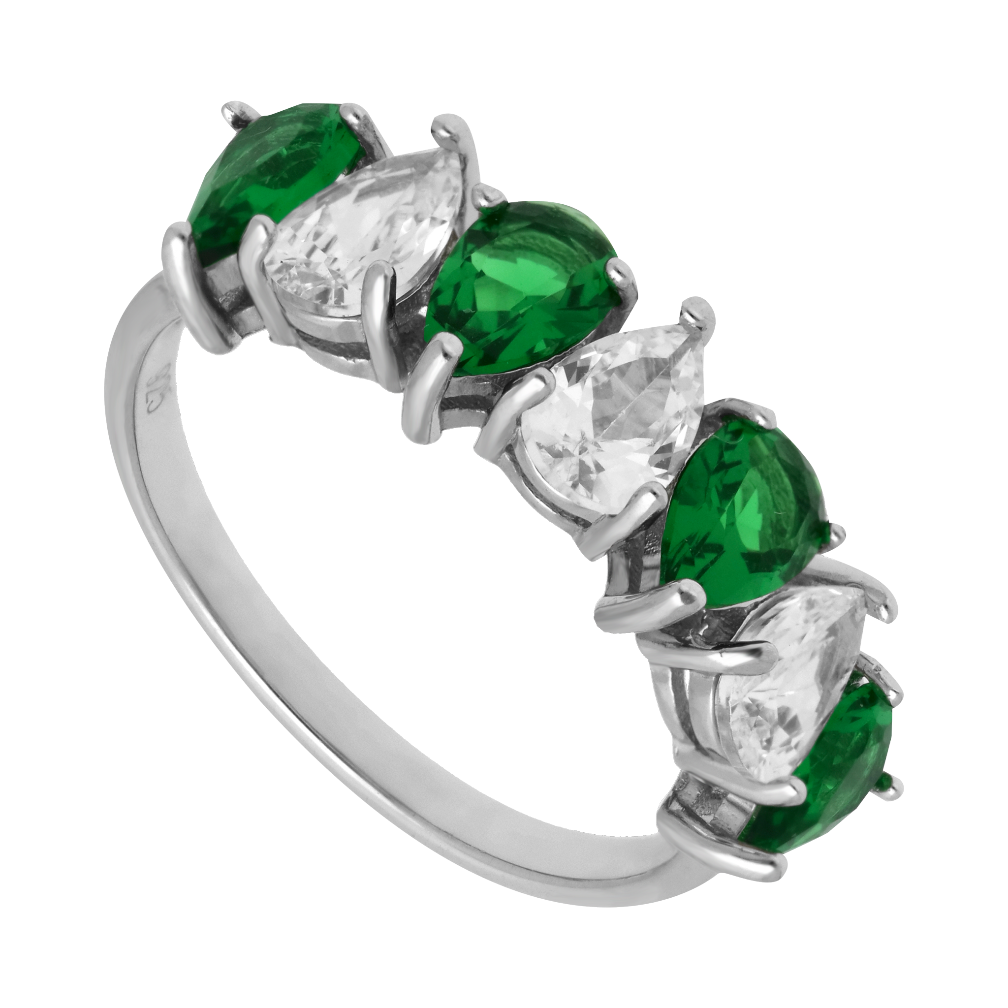 Anillo circonias plata