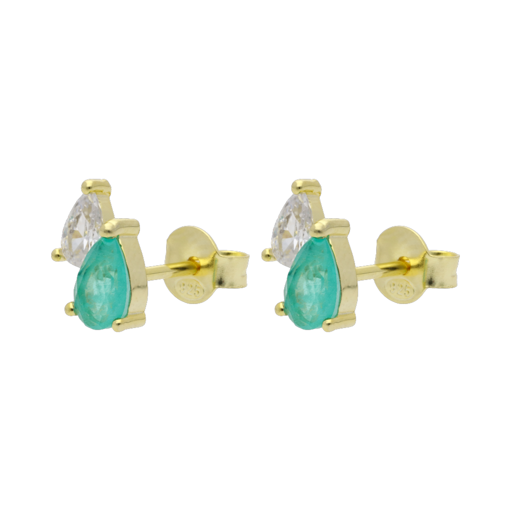 Broquel circonias plata amarilla