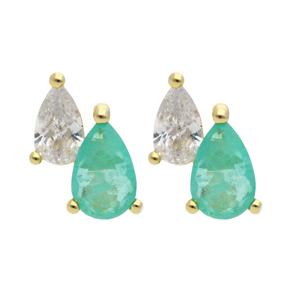 Broquel circonias plata amarilla