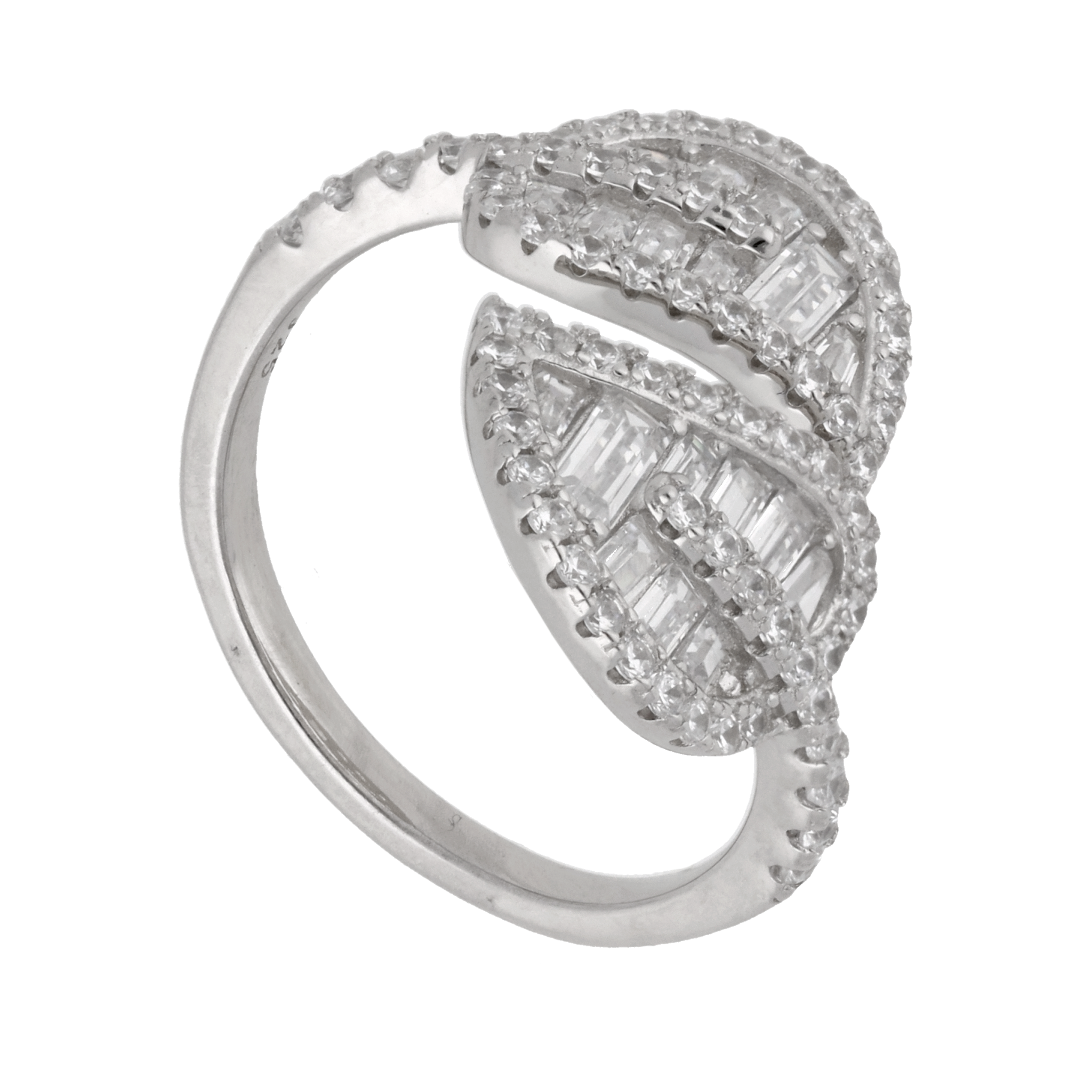 Anillo hojas plata