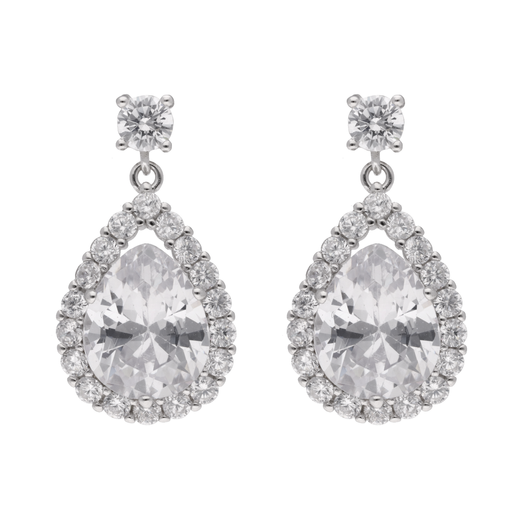 Arete largo gota plata