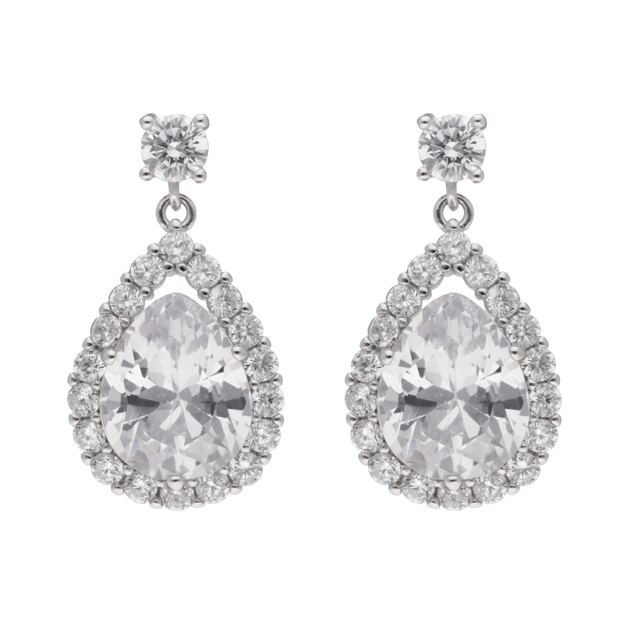 Arete largo gota plata