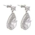 Arete largo gota plata