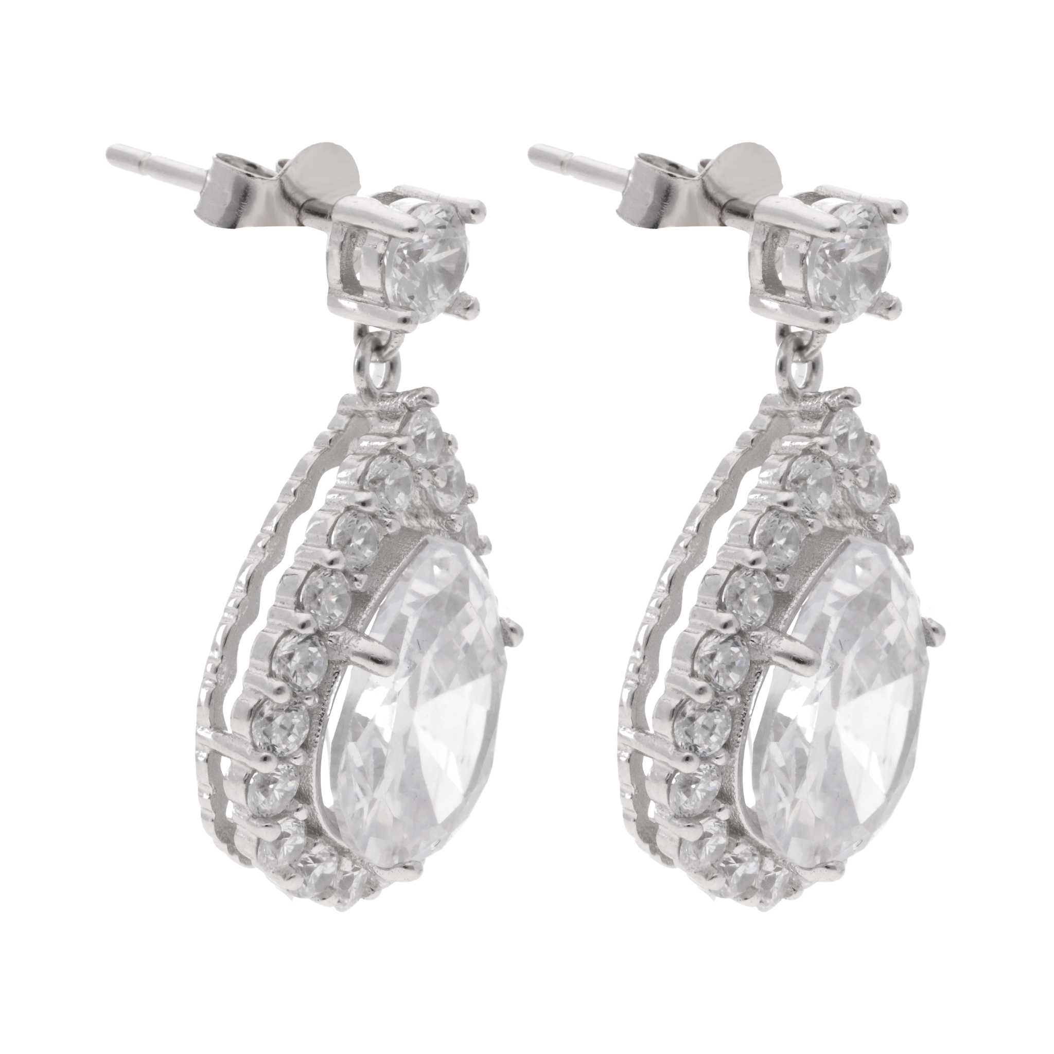 Arete largo gota plata