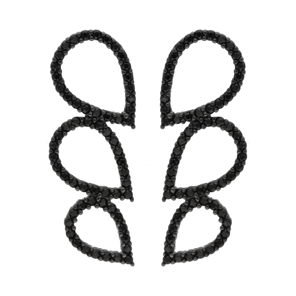 Aretes plata negra