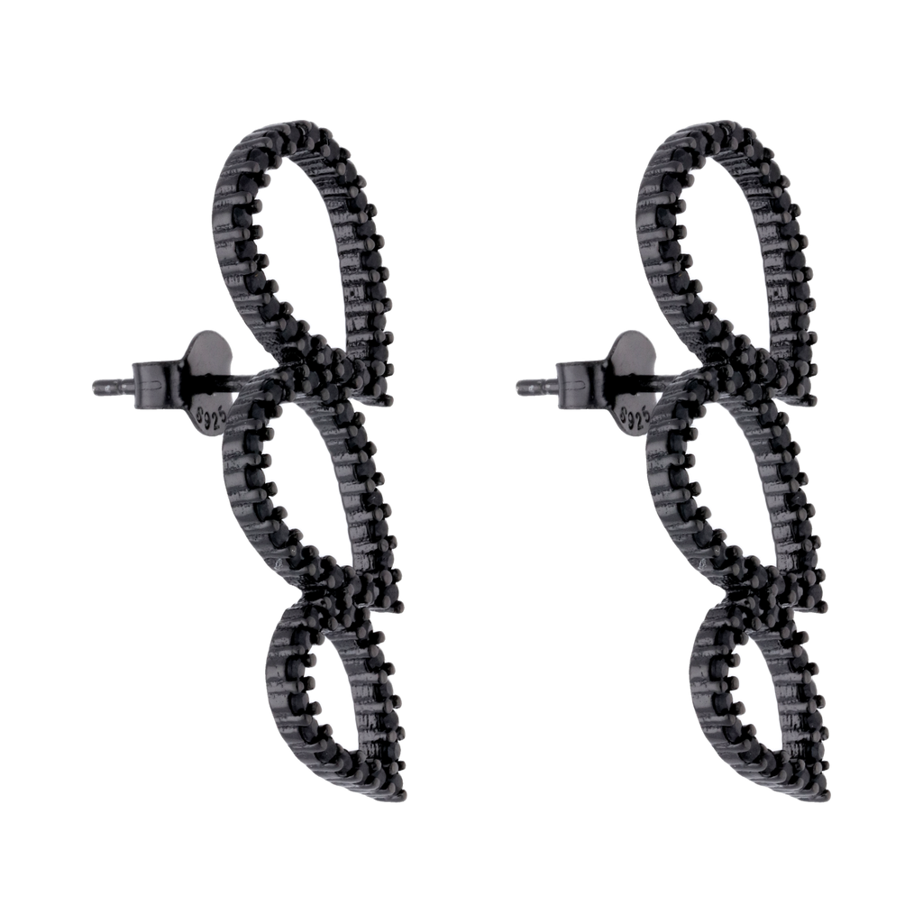 Aretes plata negra