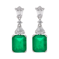 Aretes largos circonia verde