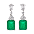 Aretes largos circonia verde