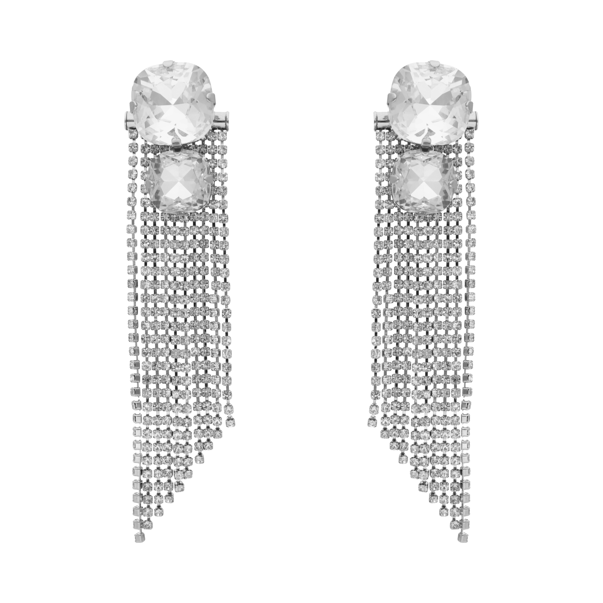 Aretes largos cortina con cristales