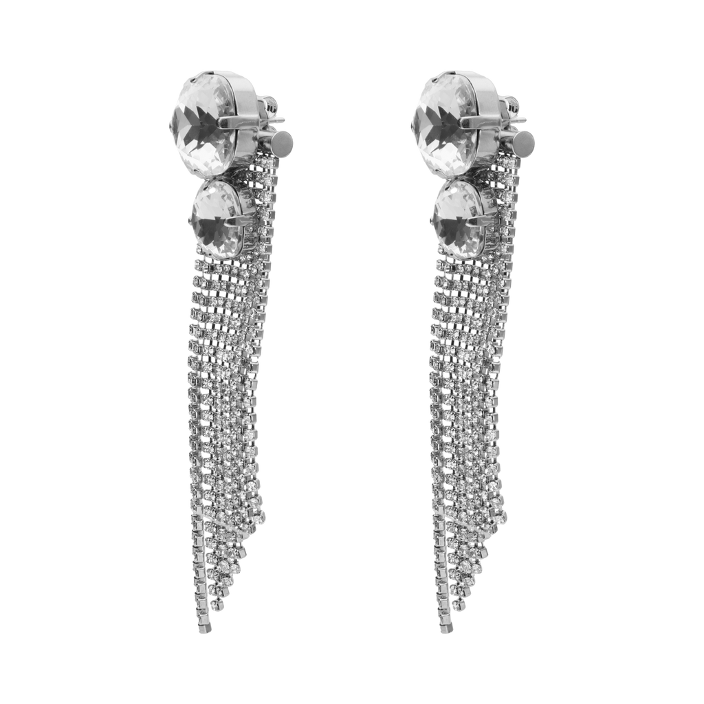 Aretes largos cortina con cristales