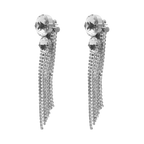 Aretes largos cortina con cristales