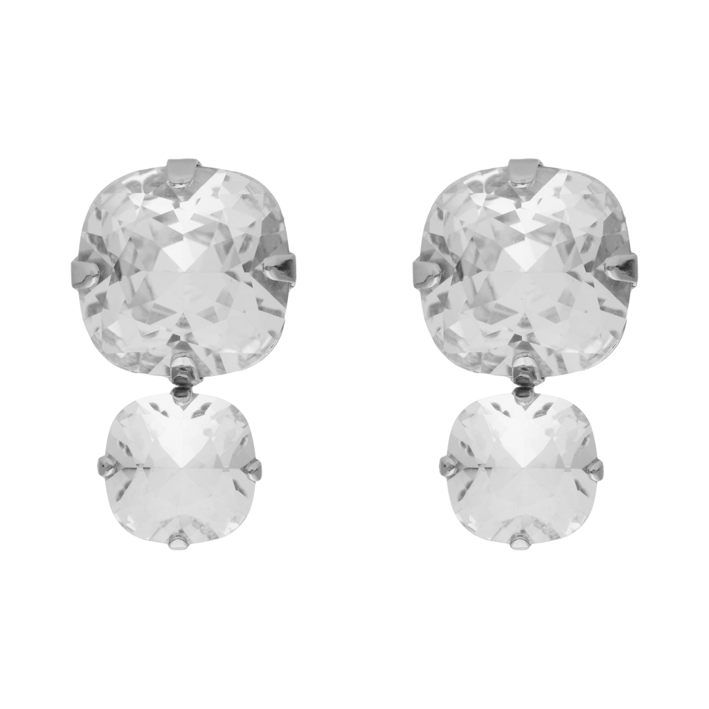 Aretes 2 cristales cushion