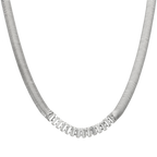 Collar tejido serpiente cristales baguettes
