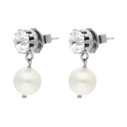 Aretes largos cristal/perla
