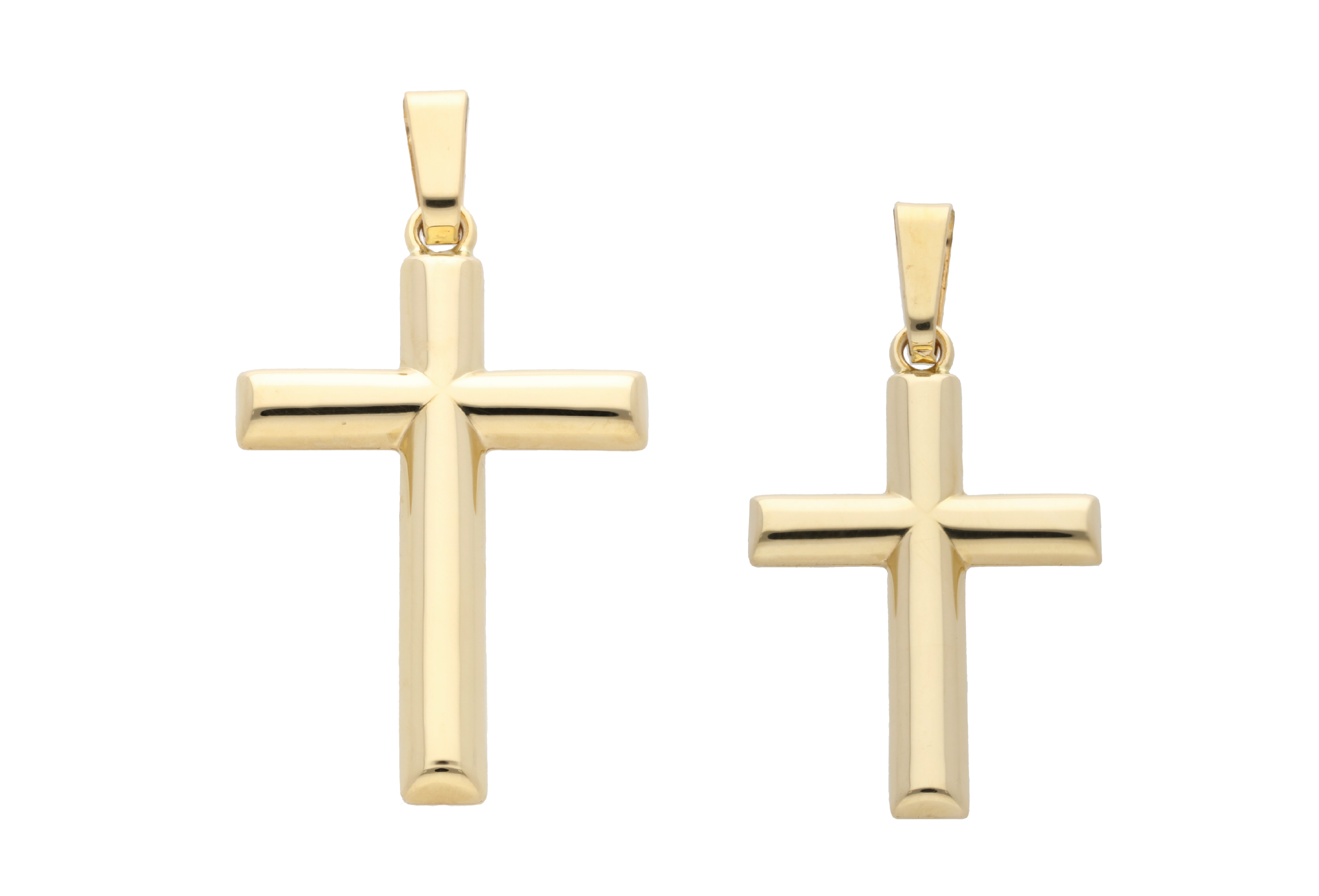 Cruz larga lisa 14K