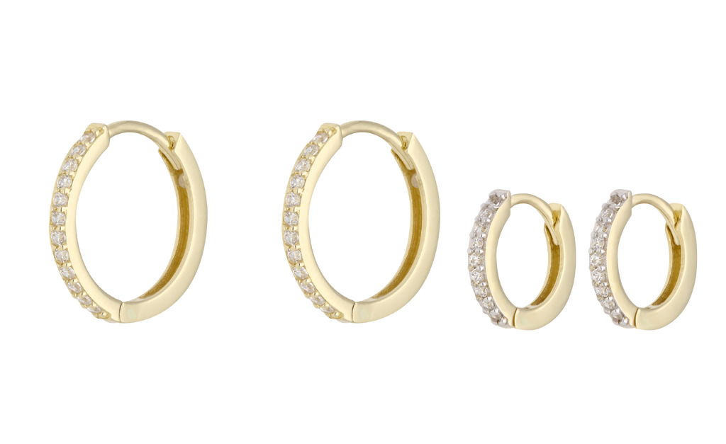 Arracadas oro amarillo 14K circonias
