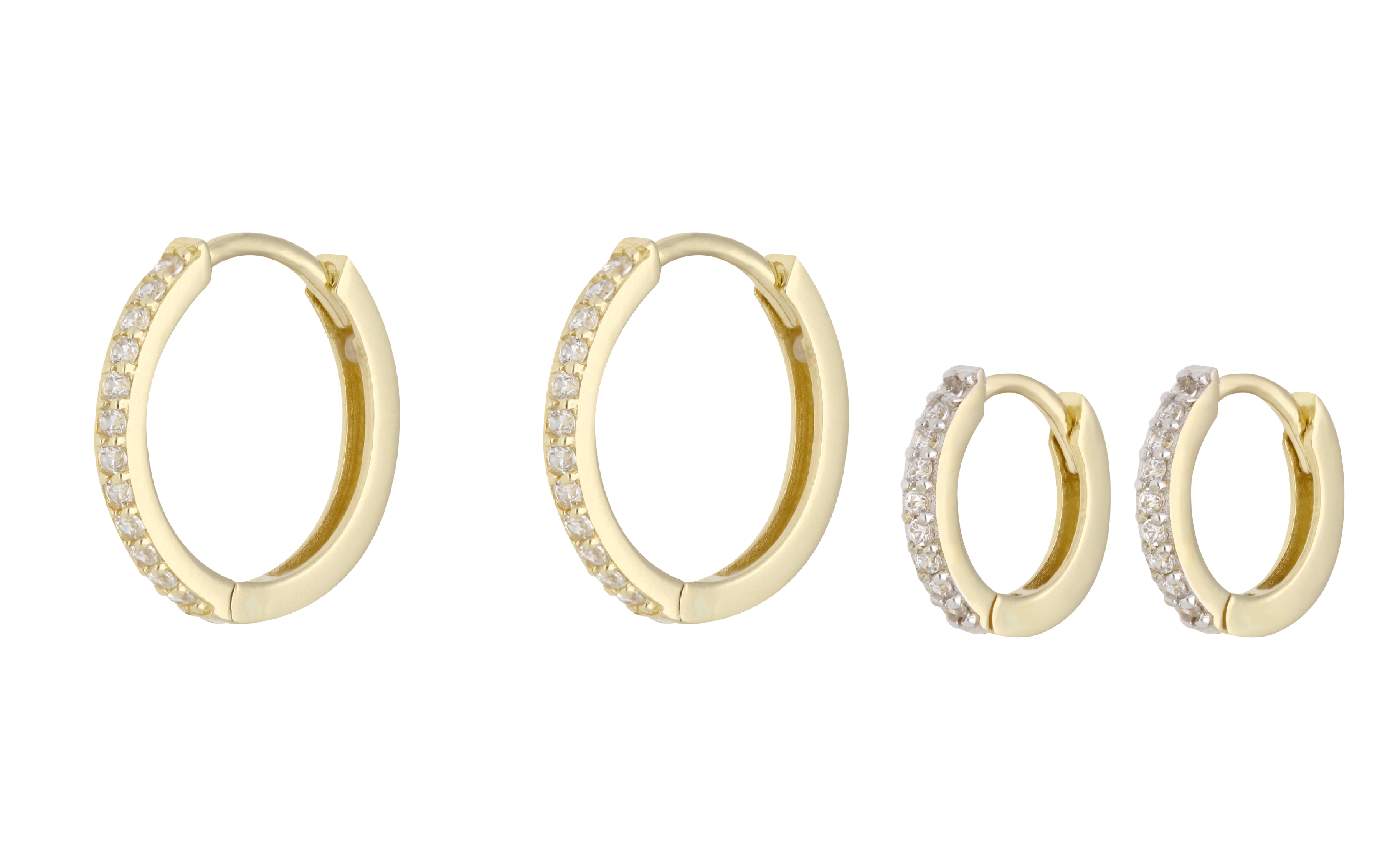 Arracadas oro amarillo 14K circonias