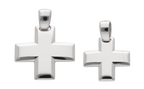 Cruz solida oro blanco 14K