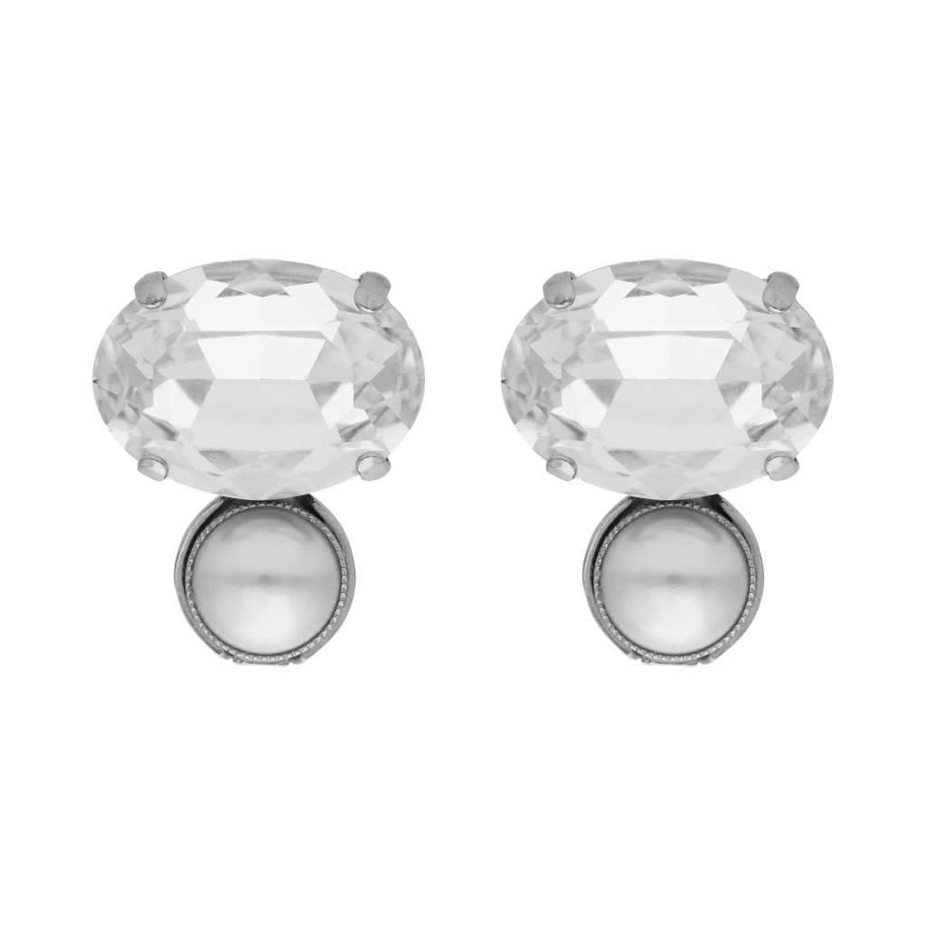 Aretes cristales y perla