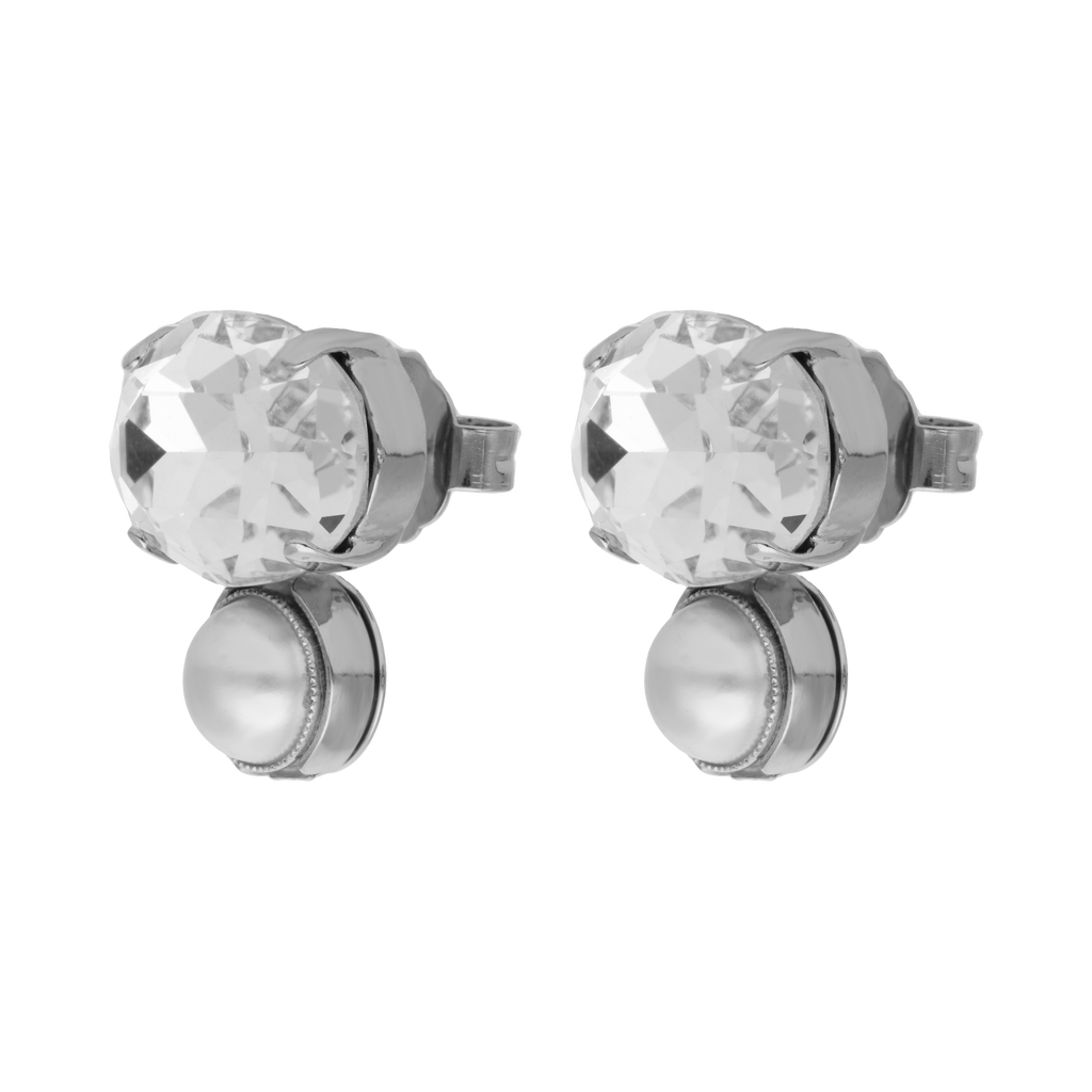Aretes cristales y perla