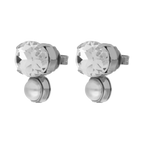 Aretes cristales y perla