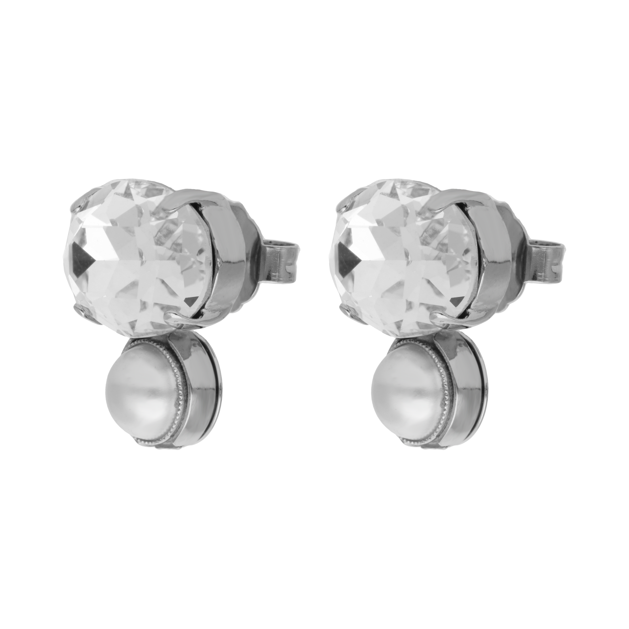 Aretes cristales y perla