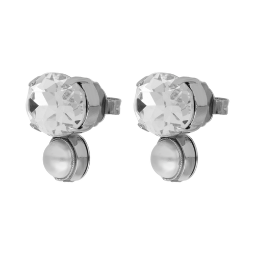 Aretes cristales y perla