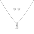 Set broquel y collar corazones plata