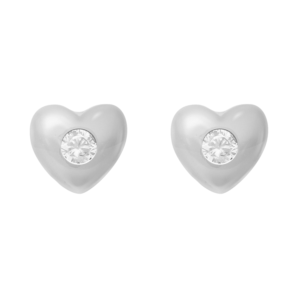 Set broquel y collar corazones plata