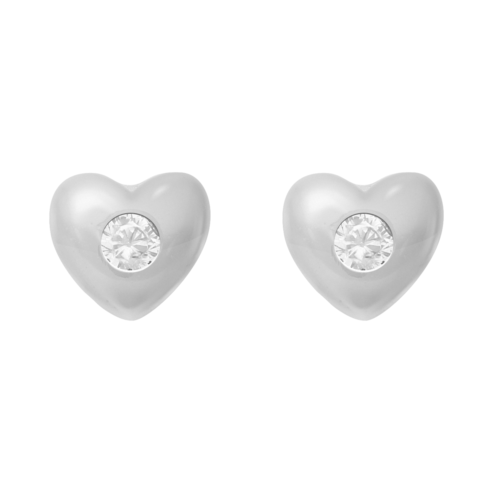 Set broquel y collar corazones plata